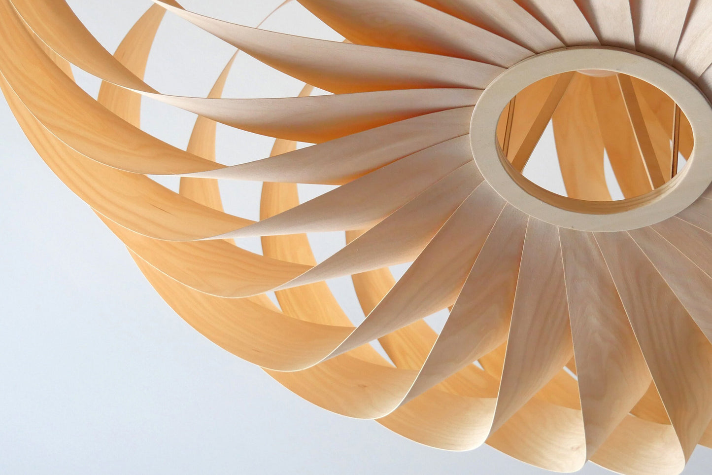 L14B, 80cm Handmade birch wood pendant lamp