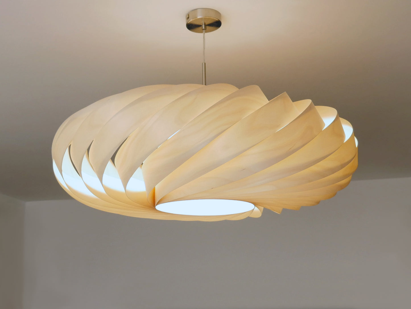 L06B, 80cm Handmade  birch wood pendant lamp