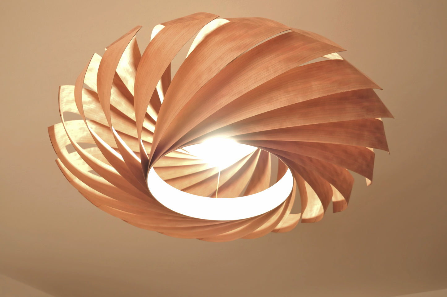 L22C, 70-80cm Handmade cherry wood pendant lamp