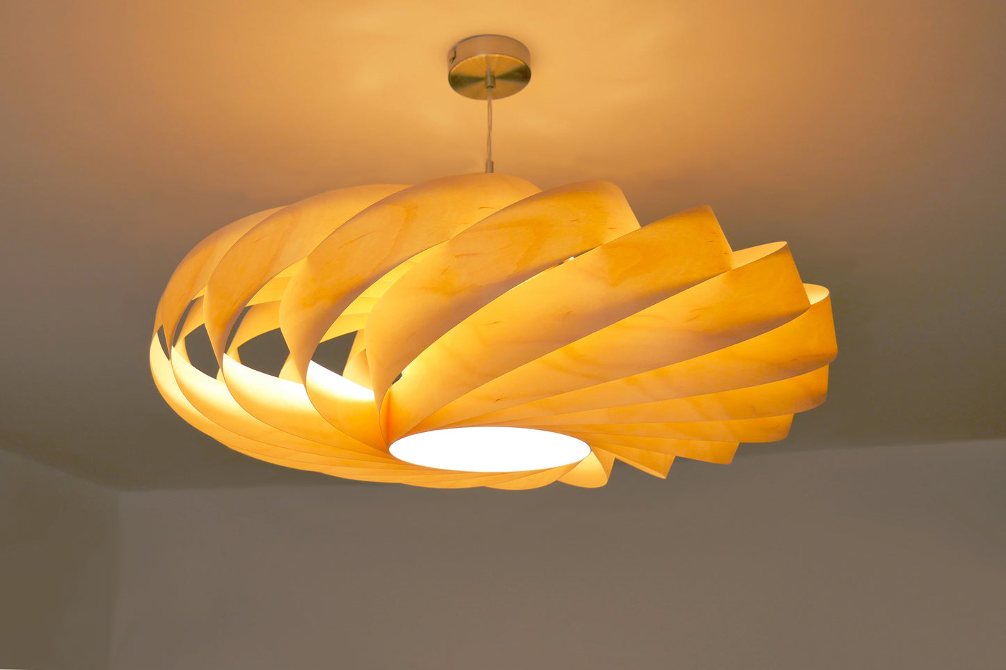 L06B, 60-70cm Handmade  birch wood pendant lamp