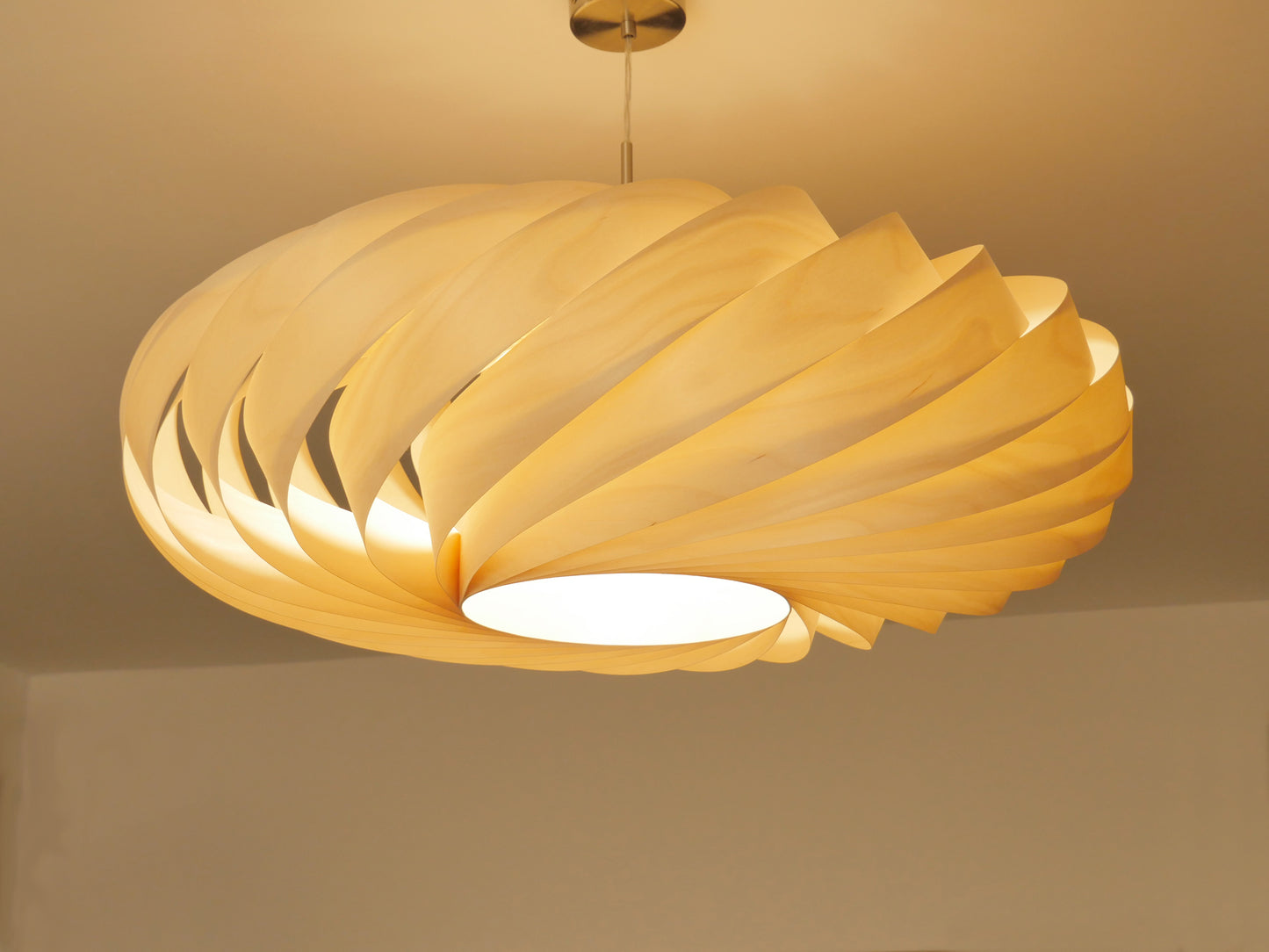 L06B, 80cm Handmade  birch wood pendant lamp