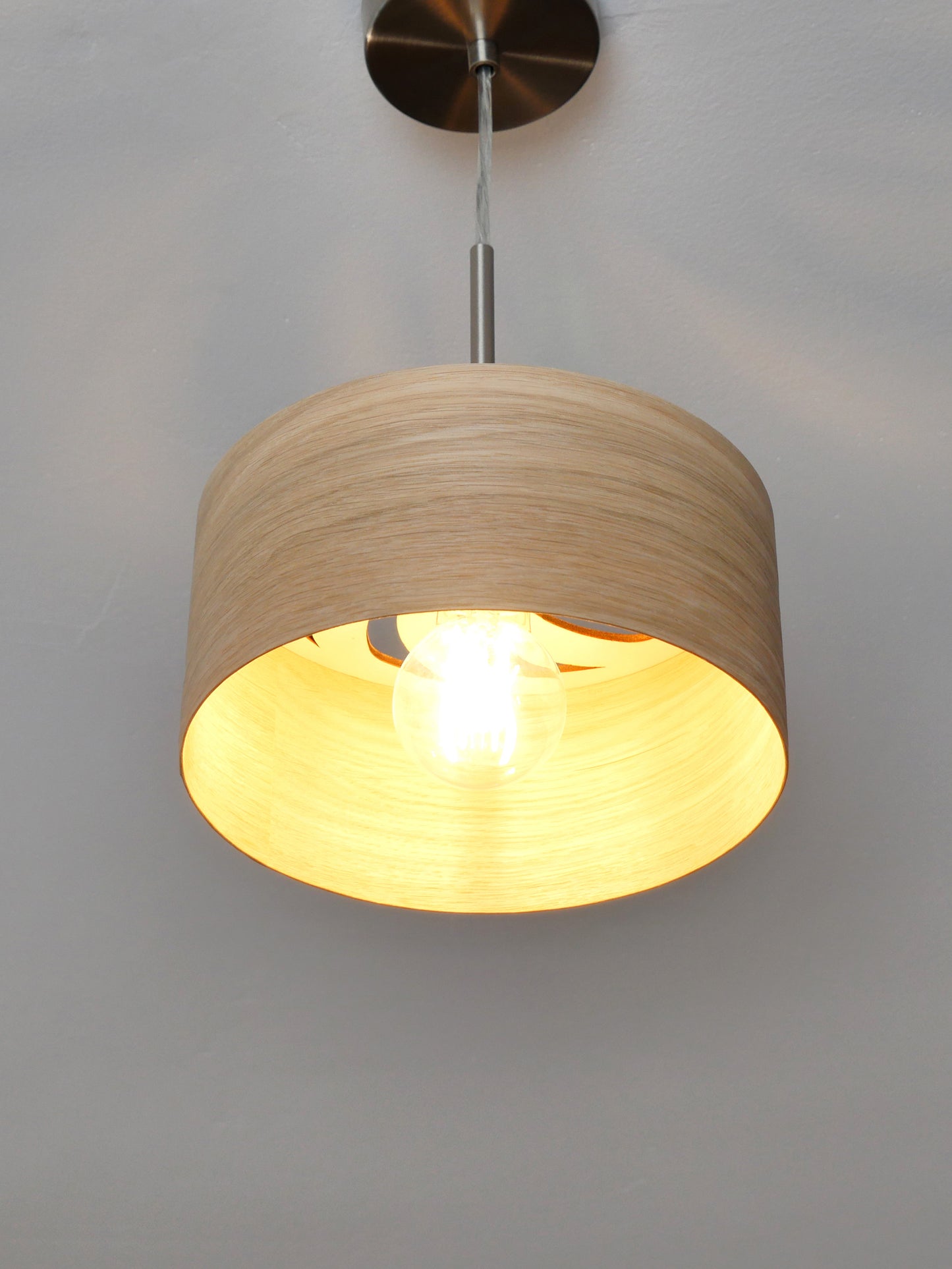 L24 D Handmade Oak wood veneer pendant Lamp