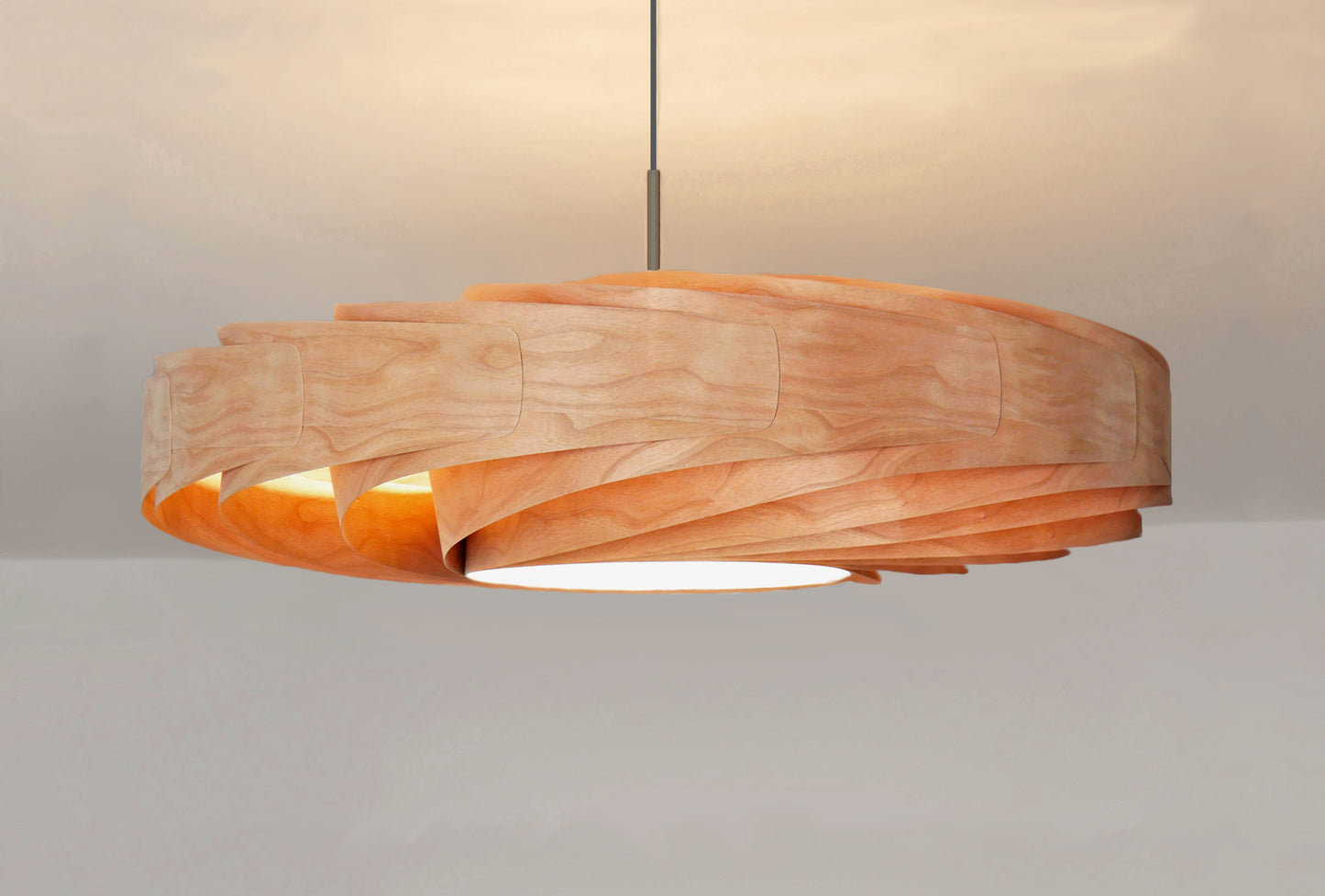 L21C, 70-80cm Handmade cherry wood pendant lamp