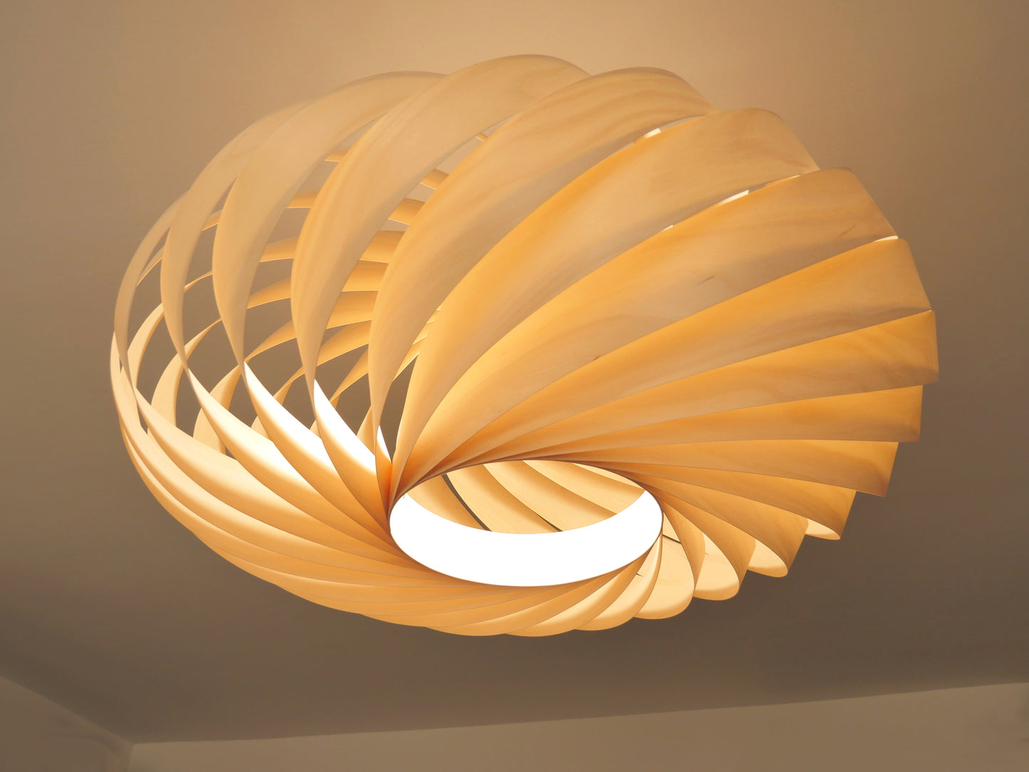 L06B, 80cm Handmade  birch wood pendant lamp