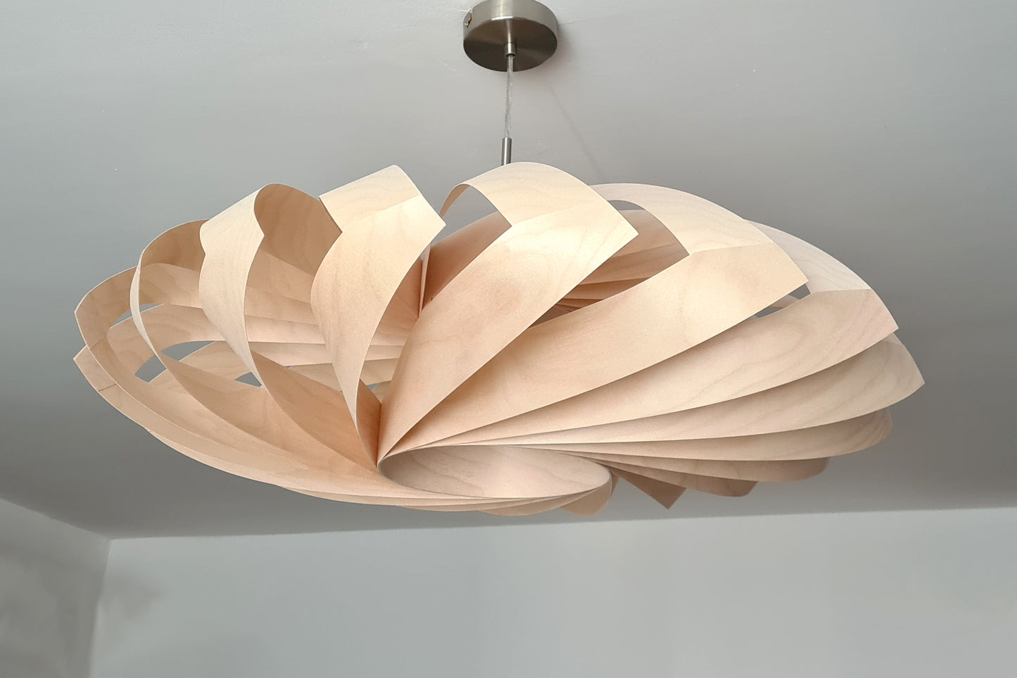 L22B, 70-80cm Handmade pendant lamp from birch veneer