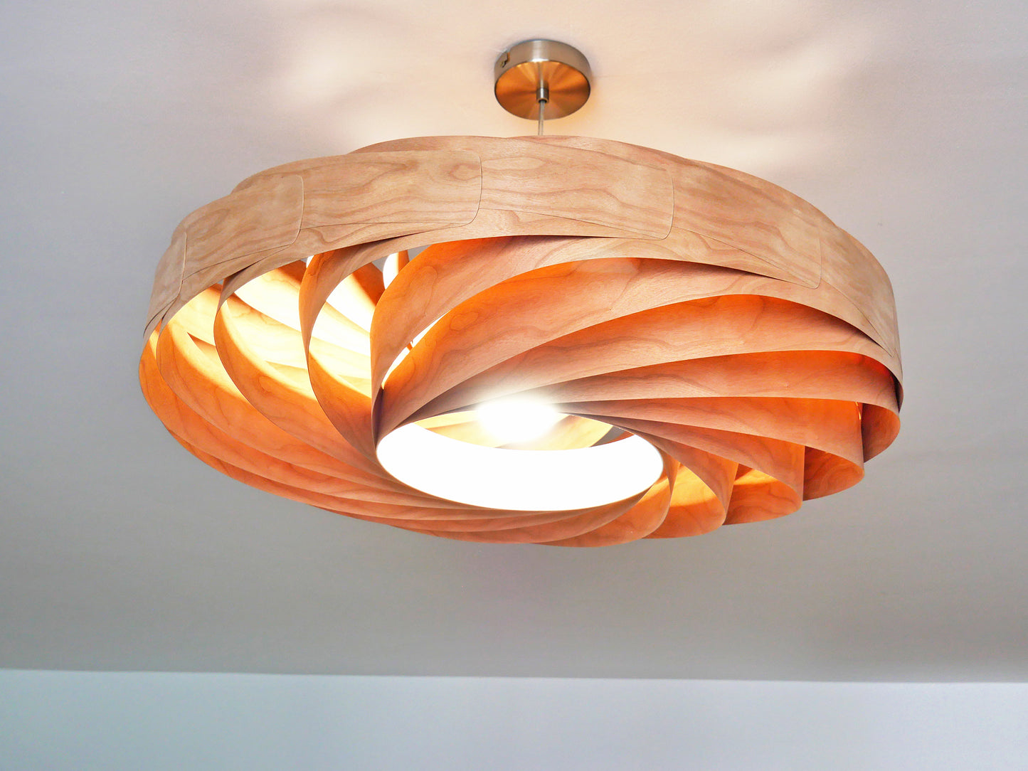 L21C, 70-80cm Handmade cherry wood pendant lamp