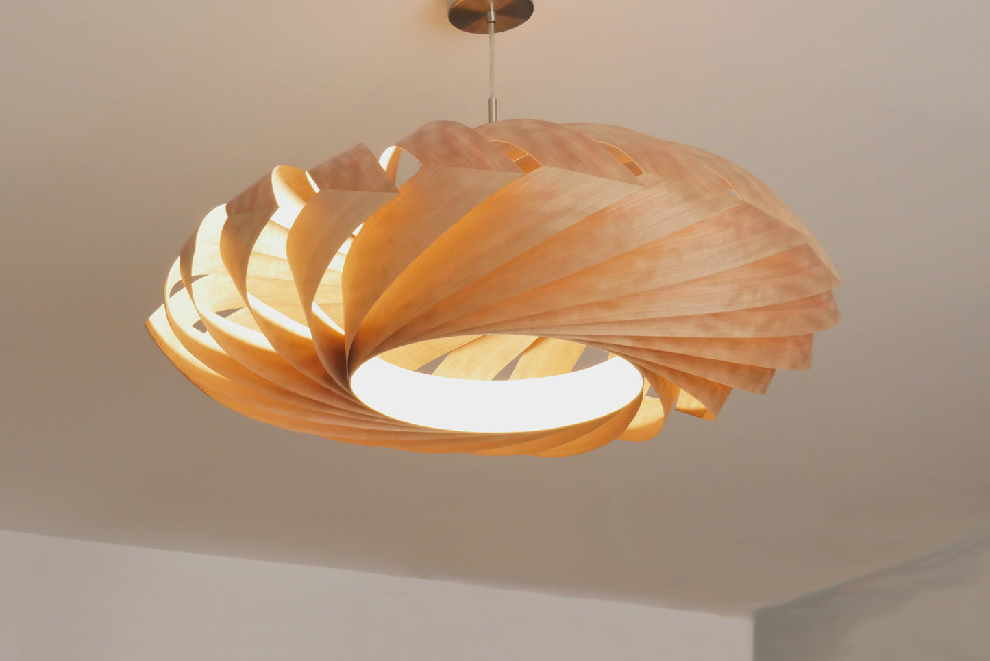 L22C, 70-80cm Handmade cherry wood pendant lamp