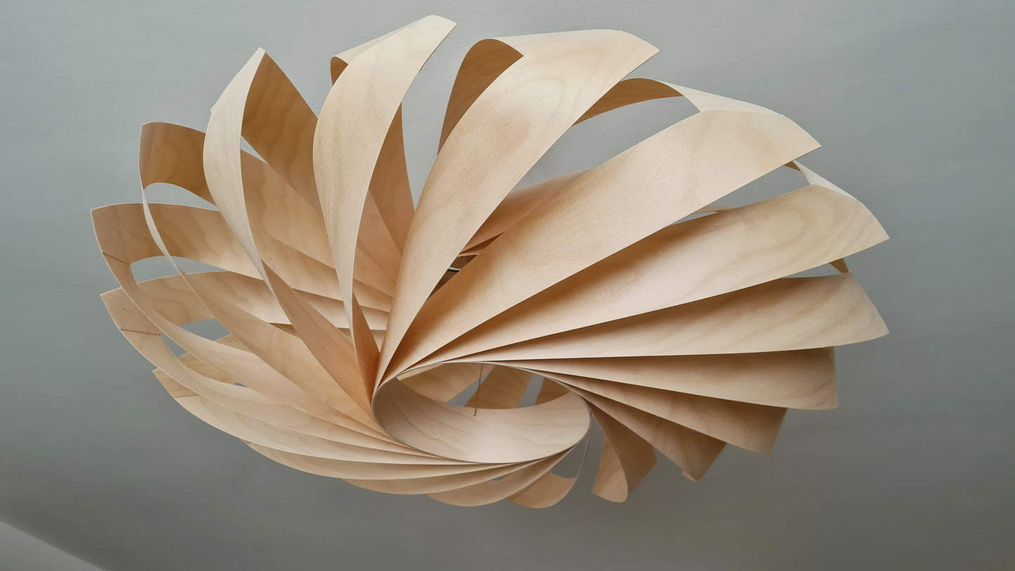 L22B, 70-80cm Handmade pendant lamp from birch veneer