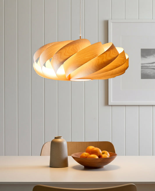 L06B, 60-70cm Handmade  birch wood pendant lamp