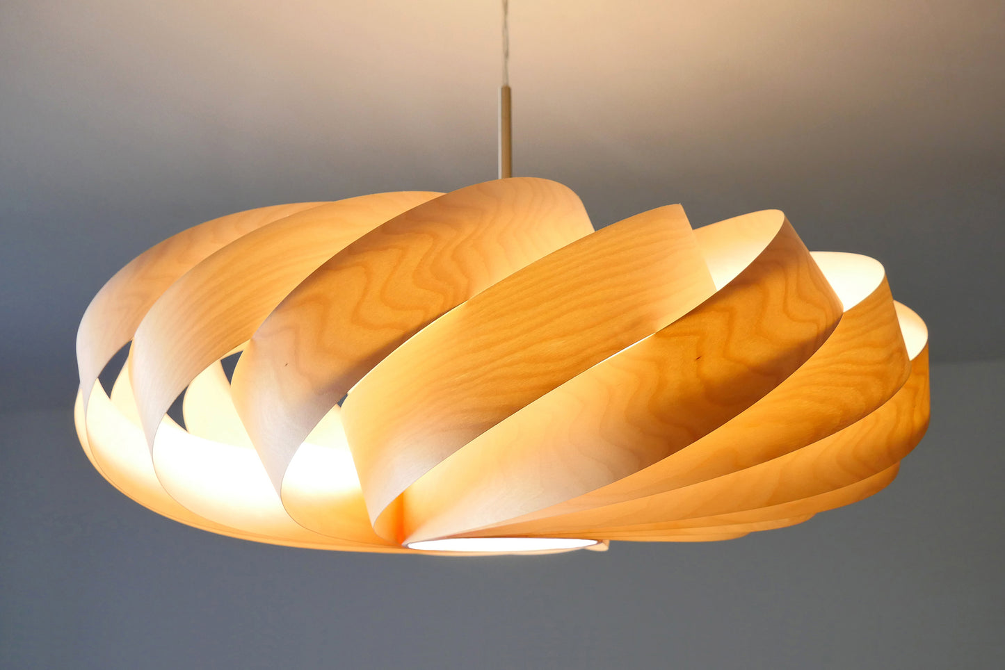 L06B, 60-70cm Handmade  birch wood pendant lamp