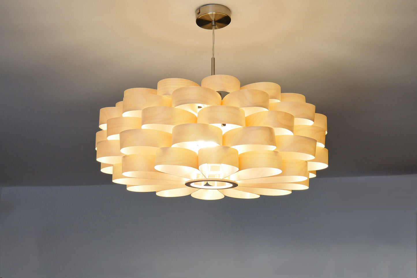 L09B, 60-70cm Handmade  birch wood pendant lamp