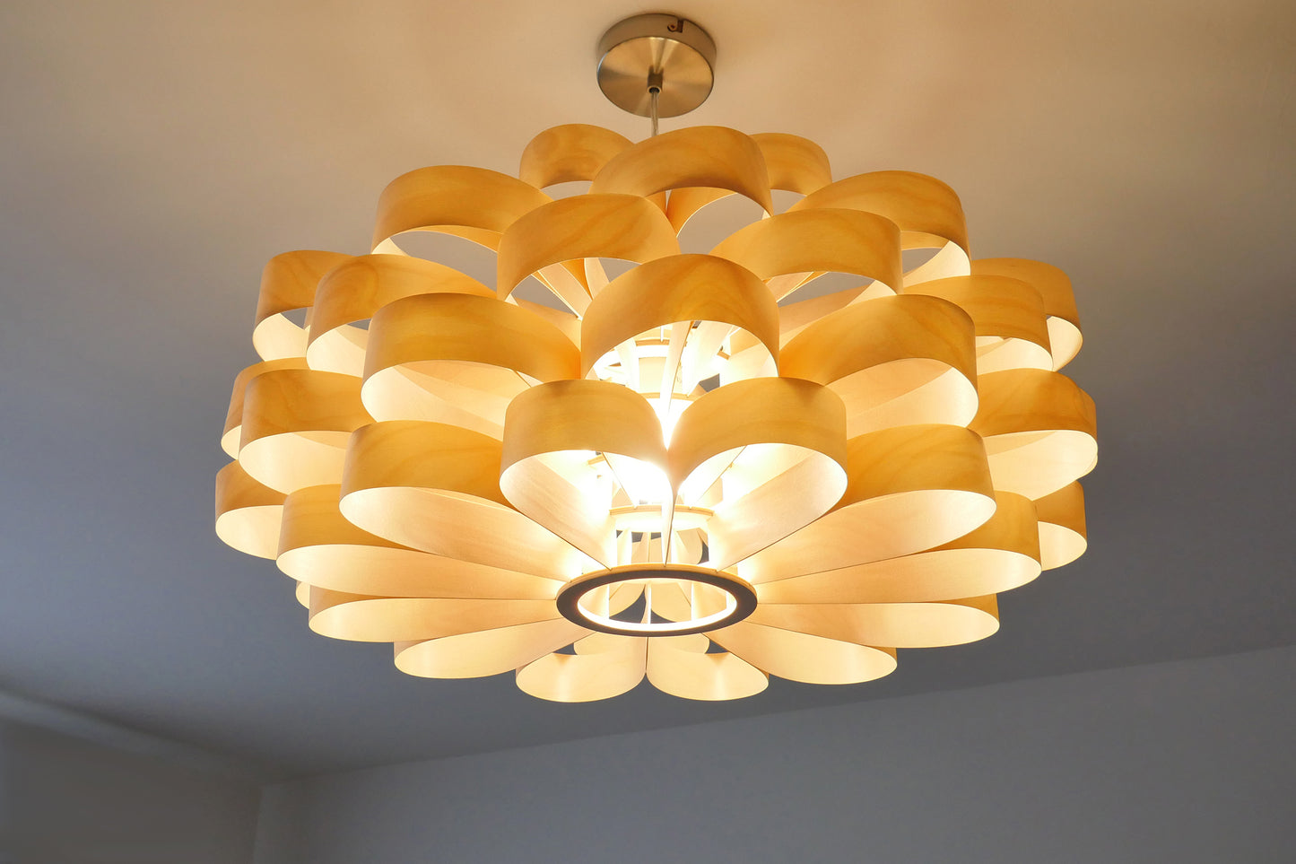 L09B, 60-70cm Handmade  birch wood pendant lamp