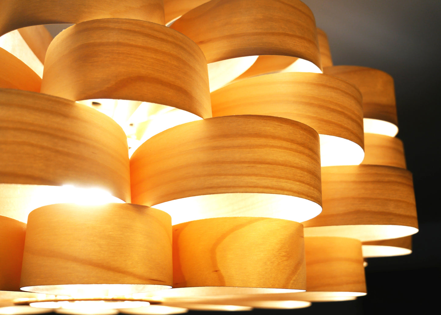 L09B, 60-70cm Handmade  birch wood pendant lamp