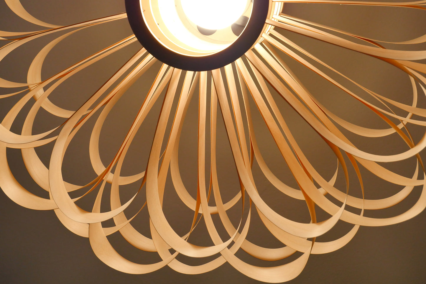 L09B, 60-70cm Handmade  birch wood pendant lamp