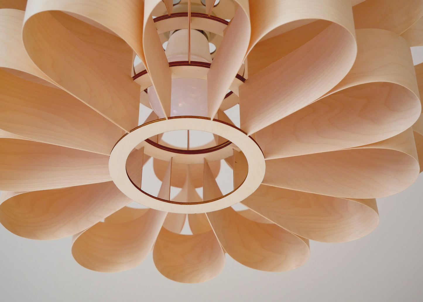 L10B, 60-70cm Handmade  birch wood pendant lamp