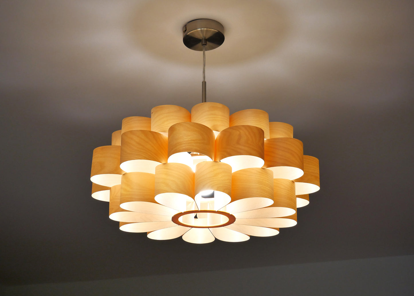 L10B, 60-70cm Handmade  birch wood pendant lamp