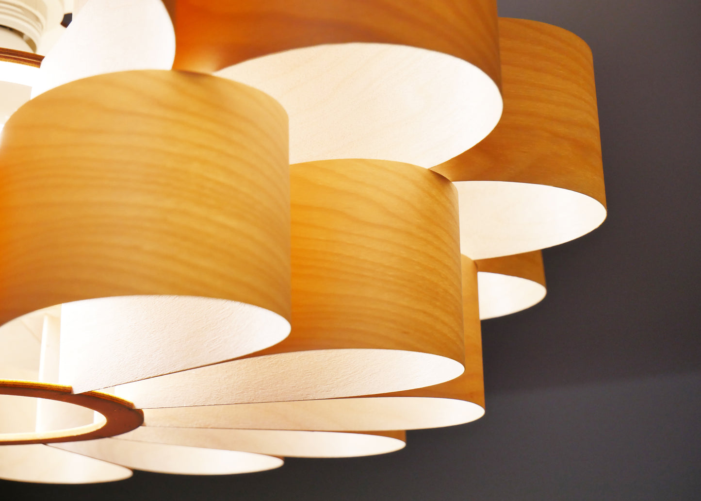 L10B, 60-70cm Handmade  birch wood pendant lamp