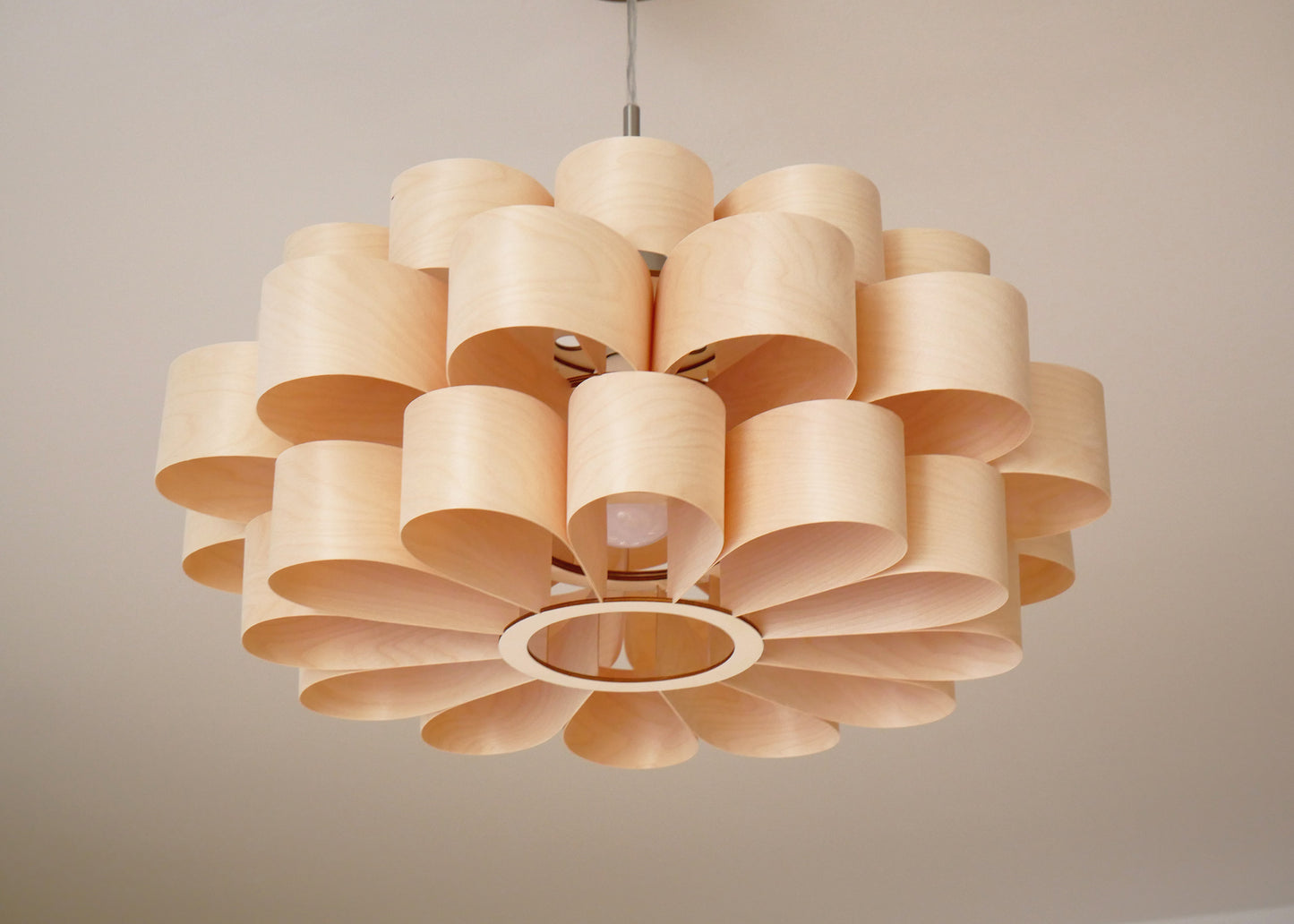 L10B, 60-70cm Handmade  birch wood pendant lamp