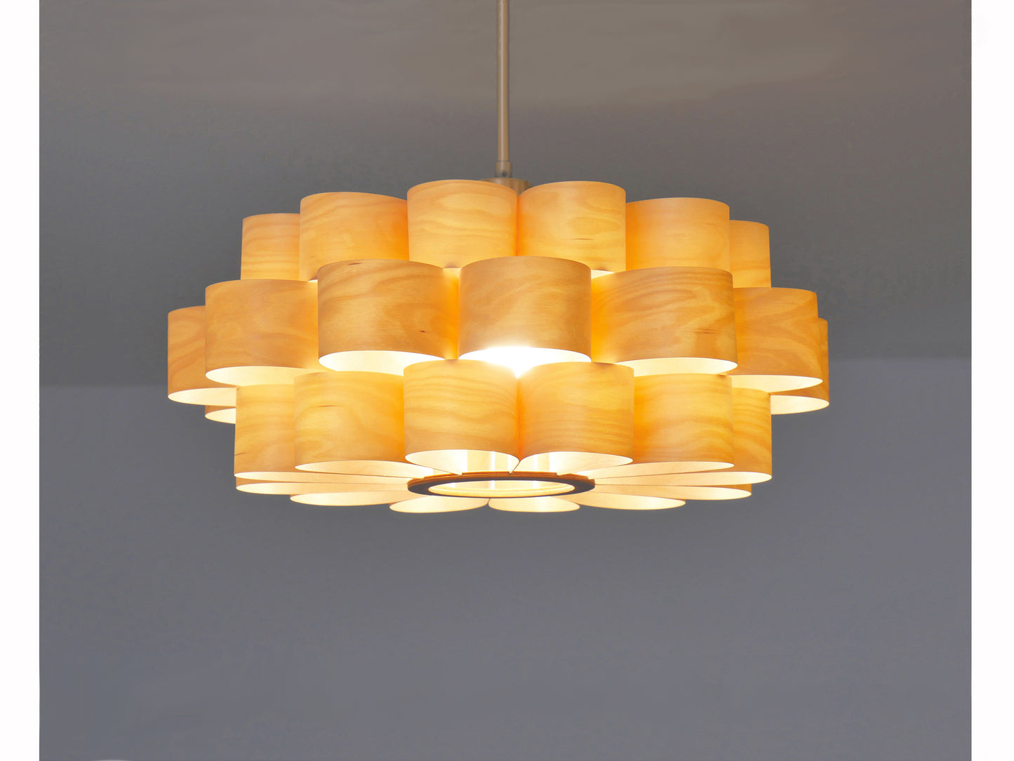 L10B, 60-70cm Handmade  birch wood pendant lamp