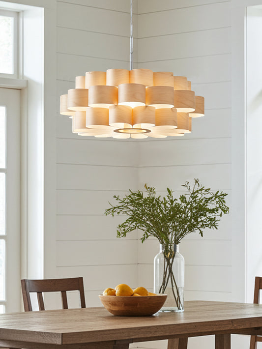 L10B, 60-70cm Handmade  birch wood pendant lamp