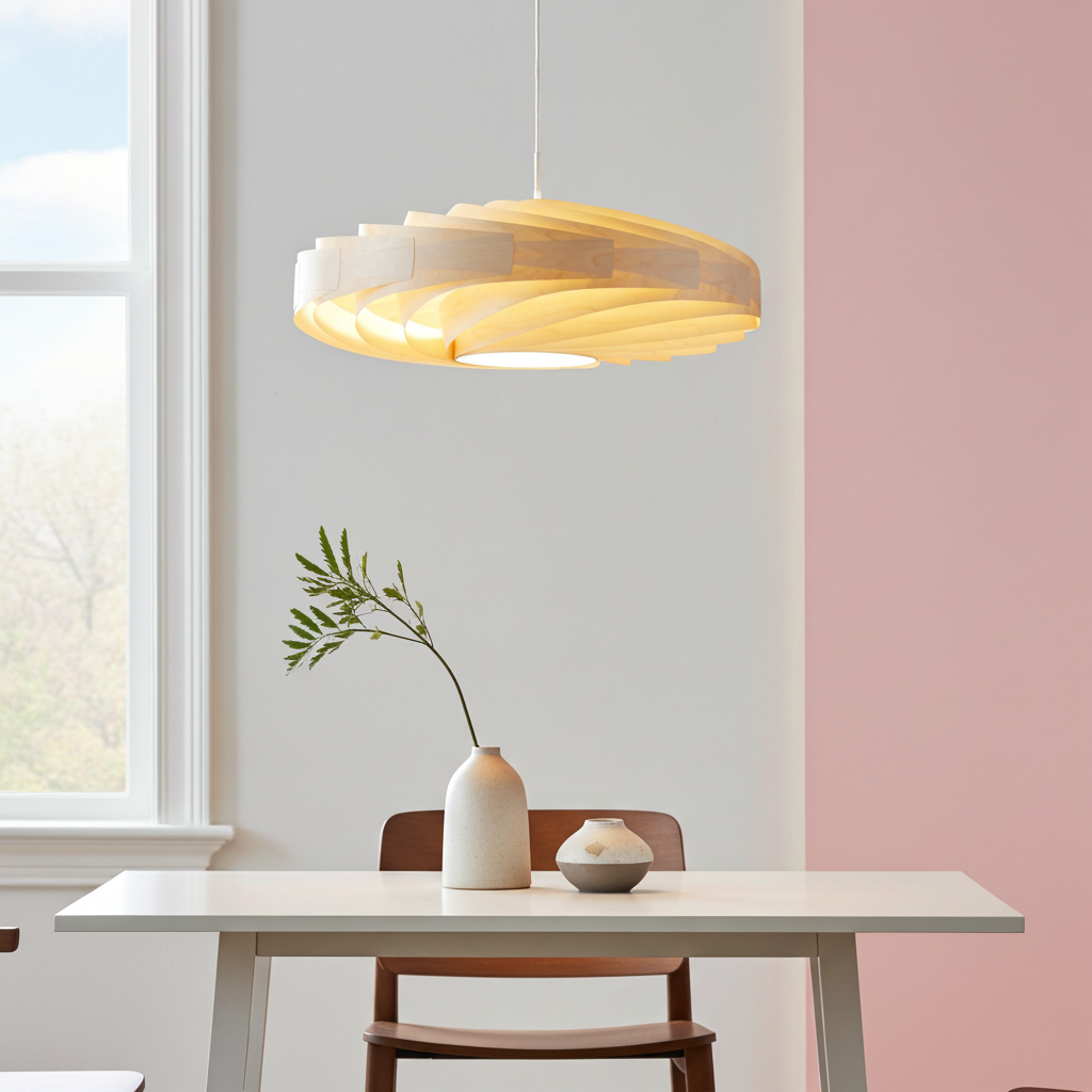 L21B, 60-80cm Handmade  birch wood pendant lamp