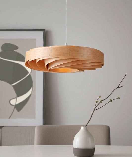 L21C, 70-80cm Handmade cherry wood pendant lamp