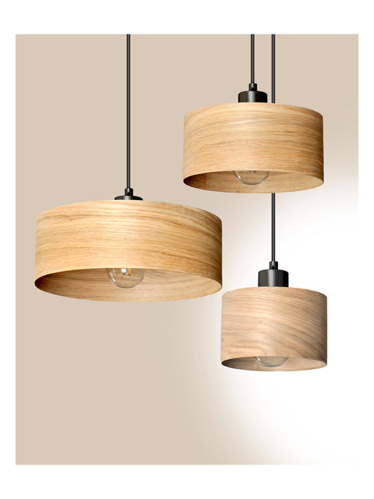 L24 D Handmade Oak wood veneer pendant Lamp