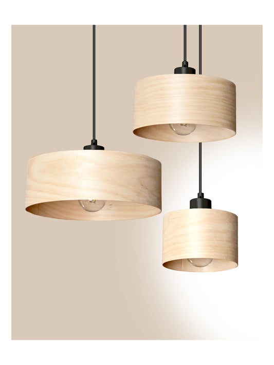 L24 B Handmade Birch wood veneer pendant Lamp