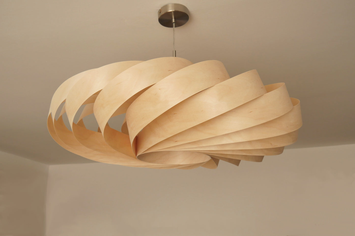 L06B, 60-70cm Handmade  birch wood pendant lamp