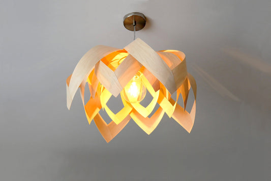 L18B, 50cm Handmade pendant lamp from birch veneer