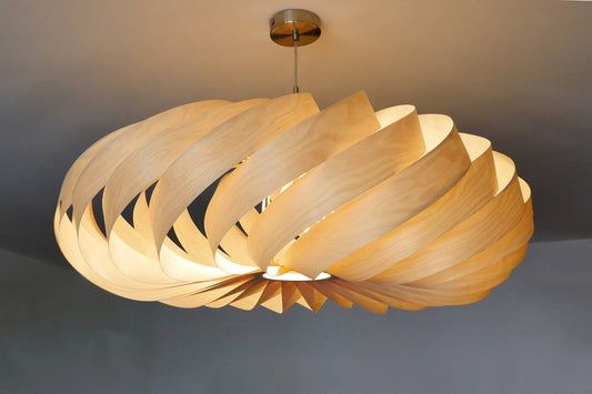 L14B, 80cm Handmade pendant lamp from birch veneer