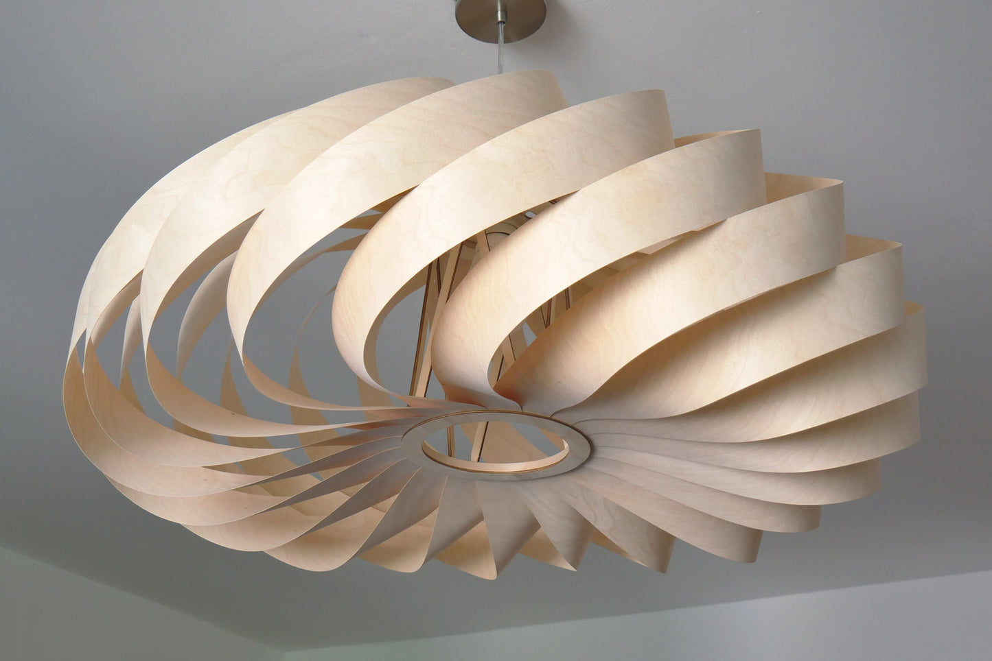 L14B, 80cm Handmade  birch wood pendant lamp