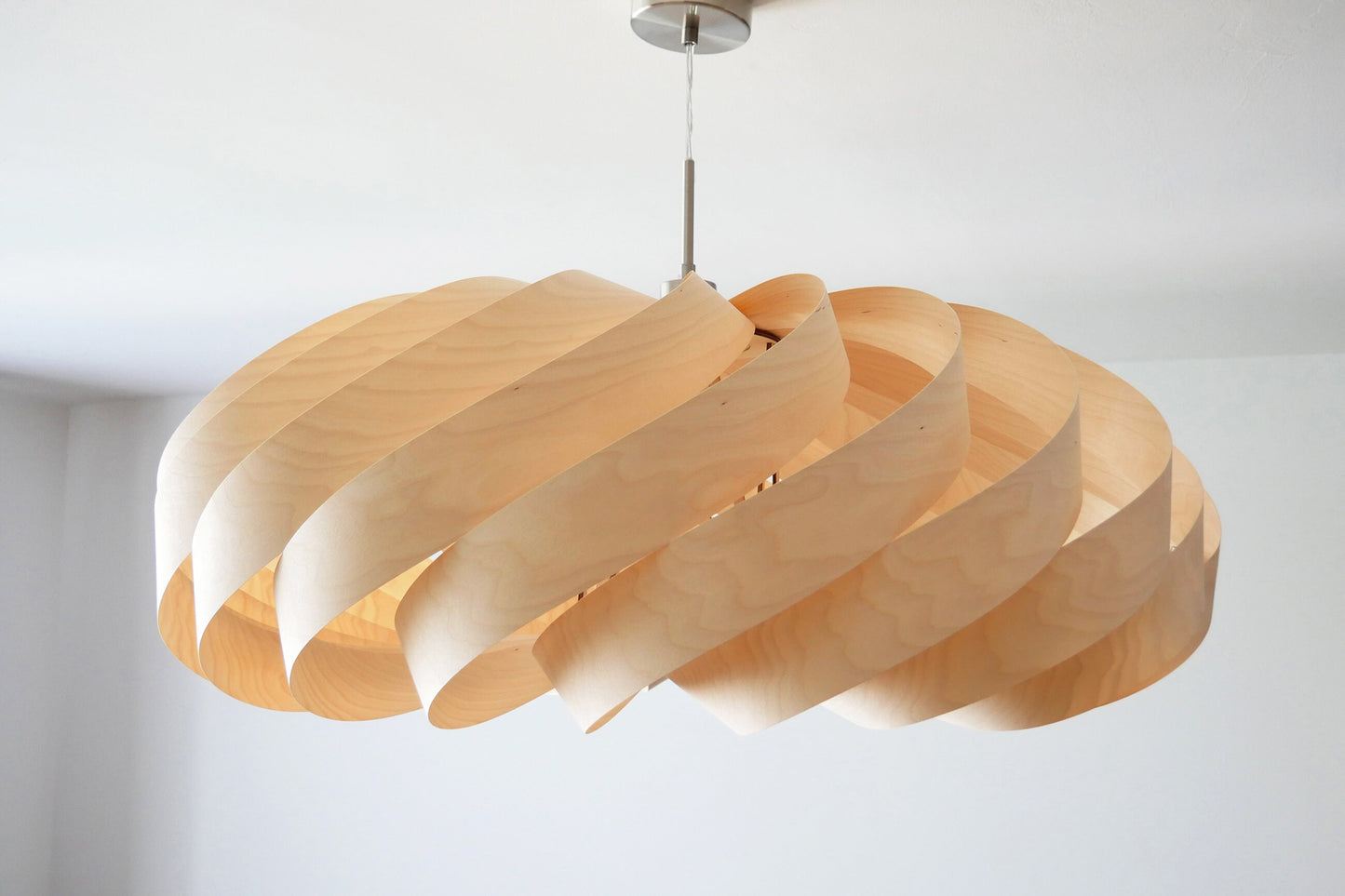 L14B, 80cm Handmade  birch wood pendant lamp